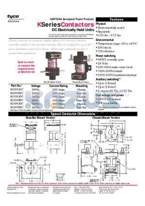K-200B3C datasheet - DC Electrically Held Units