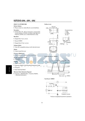 IQTCQO-251 datasheet - Temperature Compensated Crystal Oscillators