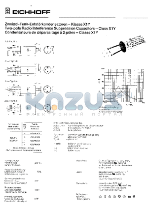 K002-798/003 datasheet - TWO-POLE RADIO INTERFERENCE SUPPRESSION CAPACITORS