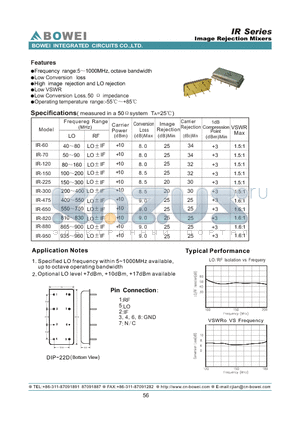 IR-650 datasheet - Image Rejection Mixers