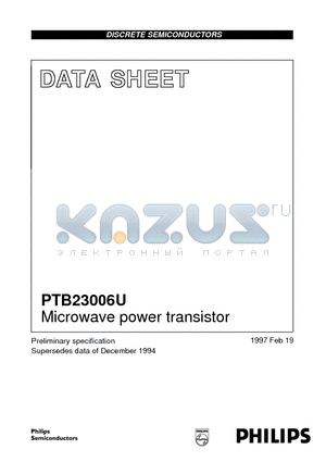 PTB23006U datasheet - Microwave power transistor