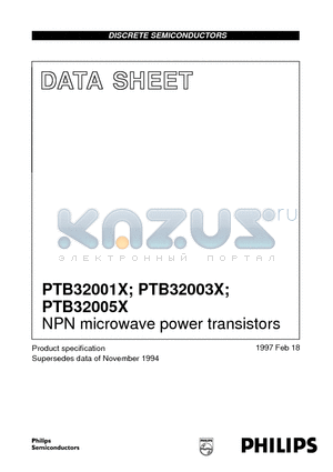 PTB32003X datasheet - NPN microwave power transistors