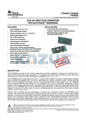 PTB48560AAS datasheet - 30-W, 48-V INPUT DC/DC CONVERTERS WITH AUTO-TRACK TM  SEQUENCING