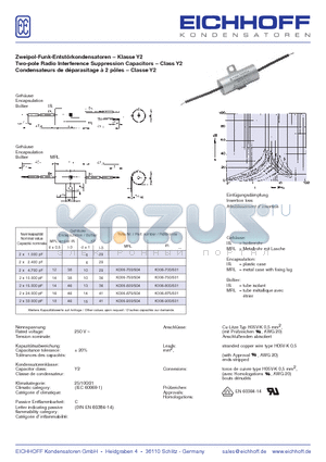 K006-875 datasheet - Zweipol-Funk-Entstrkondensatoren Two-pole Radio Interference Suppression Capacitors