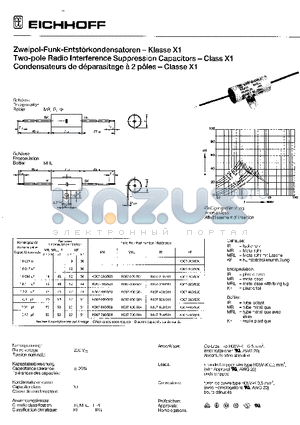 K007-200/504 datasheet - TWO-POLE RADIO INTERFERENCE SUPPRESSION CAPACITORS