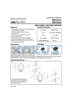 IR2101SPBF datasheet - HIGH AND LOW SIDE DRIVER