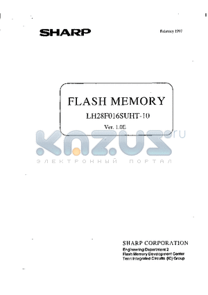 LH28F016SUHT-10 datasheet - 16Mbit(1Mbit x 16, 2Mbit x 8) 5V Single Voltage Flash Memory