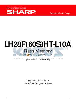 LH28F160S3HT-L10A datasheet - Flash Memory 16M (2MB  8/1MB  16)
