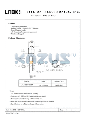 LTL-10213-002A datasheet - Property of Lite-On Only