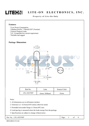 LTL-10233WP datasheet - Property of Lite-On Only