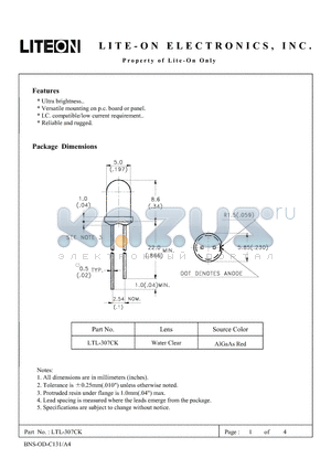 LTL-307CK datasheet - Property of Lite-On Only