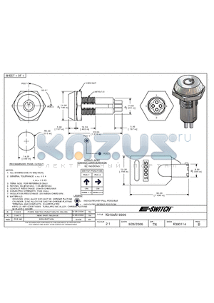 K0104A10005 datasheet - KEYLOCK SWITCHES