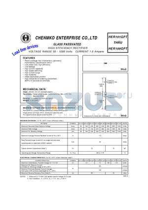 HER102GPT datasheet - HIGH EFFICIENCY RECTIFIER