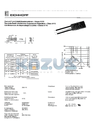 K016-350/502 datasheet - TWO-POLE RADIO INTERFERENCE SUPPRESSION CAPACITORS