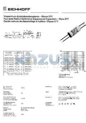 K018-000/500 datasheet - FOUR-POLE RADIO INTERFERENCE SUPPRESSION CAPACITORS