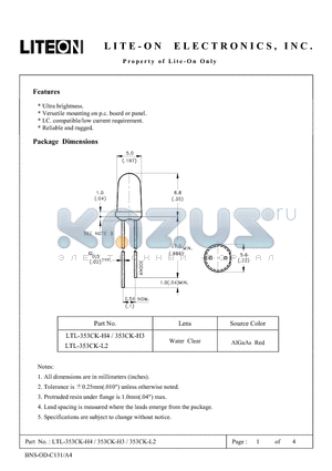 LTL-353CK-H3 datasheet - Property of Lite-On Only