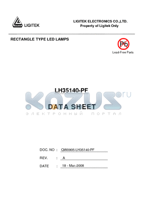 LH35140-PF datasheet - RECTANGLE TYPE LED LAMPS