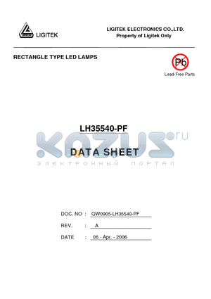 LH35540-PF datasheet - RECTANGLE TYPE LED LAMPS