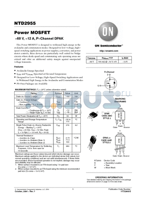 NTD2955G datasheet - Power MOSFET