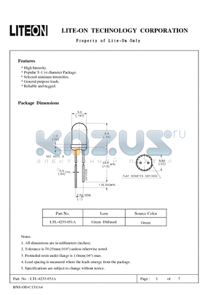 LTL-4233-051A datasheet - Property of Lite-On Only