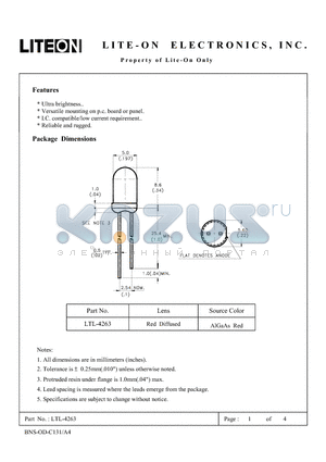 LTL-4263 datasheet - Property of Lite-On Only