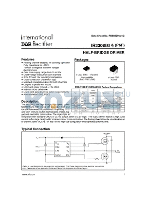 IR2308S datasheet - HALF-BRIDGE DRIVER