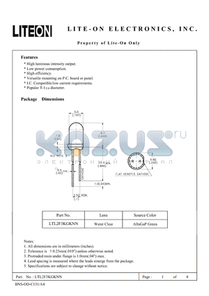 LTL2F3KGKNN datasheet - Property of Lite-On Only