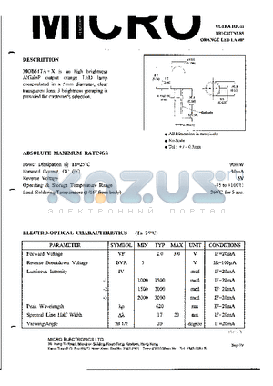 MOB51TA-X datasheet - ULTRA HIGH BRIGHTNESS ORANGE LED LAMP