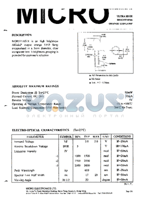 MOB51TAS-X datasheet - ULTRA HIGH BRIGHTNESS ORANGE LED LAMP