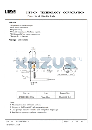 LTL2H3SEKS-032A datasheet - Property of Lite-On Only