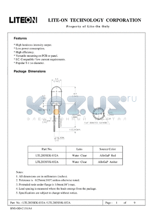 LTL2H3SYK-032A datasheet - Property of Lite-On Only