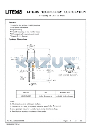 LTL2H3VFTS datasheet - Property of Lite-On Only