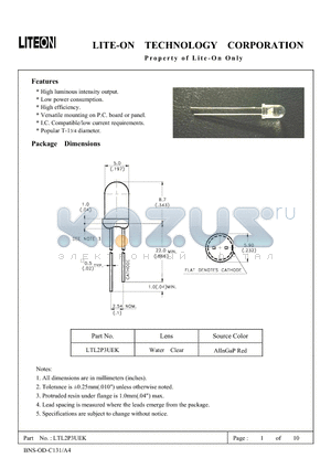 LTL2P3UEK datasheet - Property of Lite-On Only