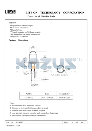 LTL2R3KG datasheet - Property of Lite-On Only