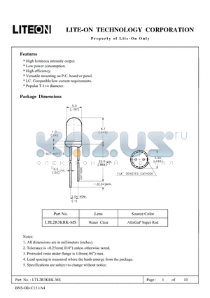 LTL2R3KRK-MS datasheet - Property of Lite-On Only