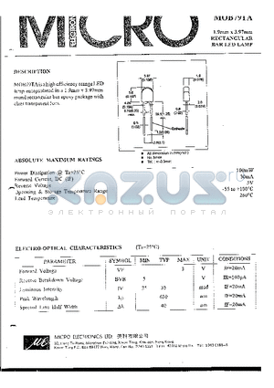 MOB79TA datasheet - 1.9mm x 3.97mm RECTANGULAR BAR LED LAMP