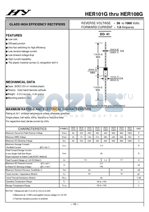 HER106G datasheet - GLASS HIGH EFFICIENCY RECTIFIERS