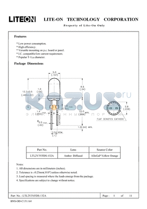 LTL2V3VFDS-132A datasheet - Property of Lite-On Only