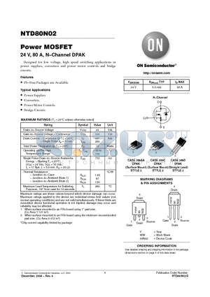 NTD80N02-032 datasheet - Power MOSFET