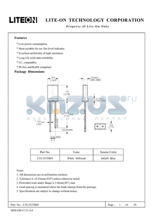 LTL323TBJ4 datasheet - Property of Lite-On Only