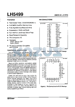 LH5499-20 datasheet - CMOS 4K X 9 FIFO