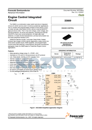 MCZ33800EK datasheet - Engine Control Integrated Circuit