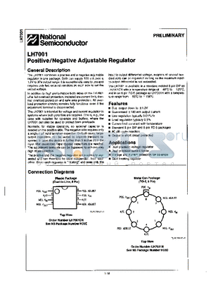 LH7001CN datasheet - POSITIVE / NEGATIVE ADJUSTABLE REGULATOR