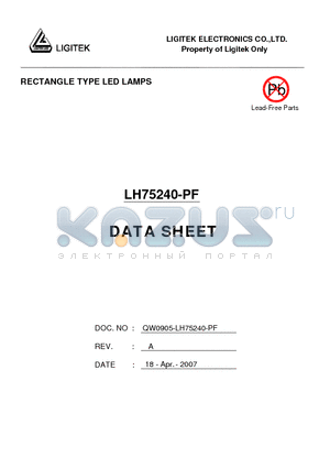 LH75240-PF datasheet - RECTANGLE TYPE LED LAMPS