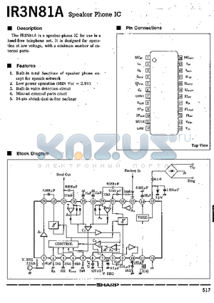 IR3N81A datasheet - Speaker Phone IC