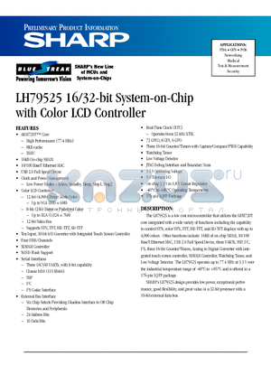 LH79525 datasheet - 16/32-bit System-on-Chip with Color LCD Controller