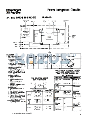 IR8200 datasheet - 3A, 55V DMOS H-BRIDGE