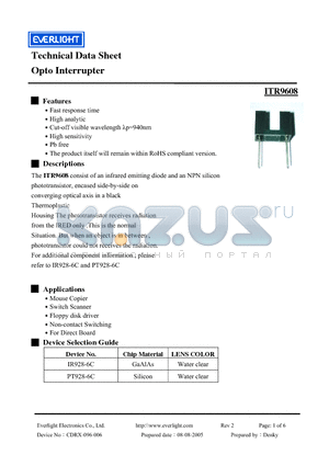 IR928-6C datasheet - Opto Interrupter