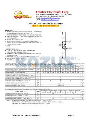 HER152-LFR datasheet - 1.5A ULTRA FAST RECOVERY RECTIFIER