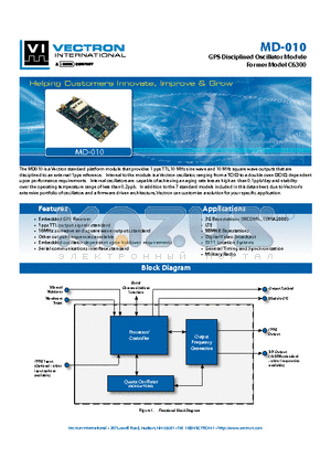 MD-0101-DXD-EMXO datasheet - GPS Disciplined Oscillator Module